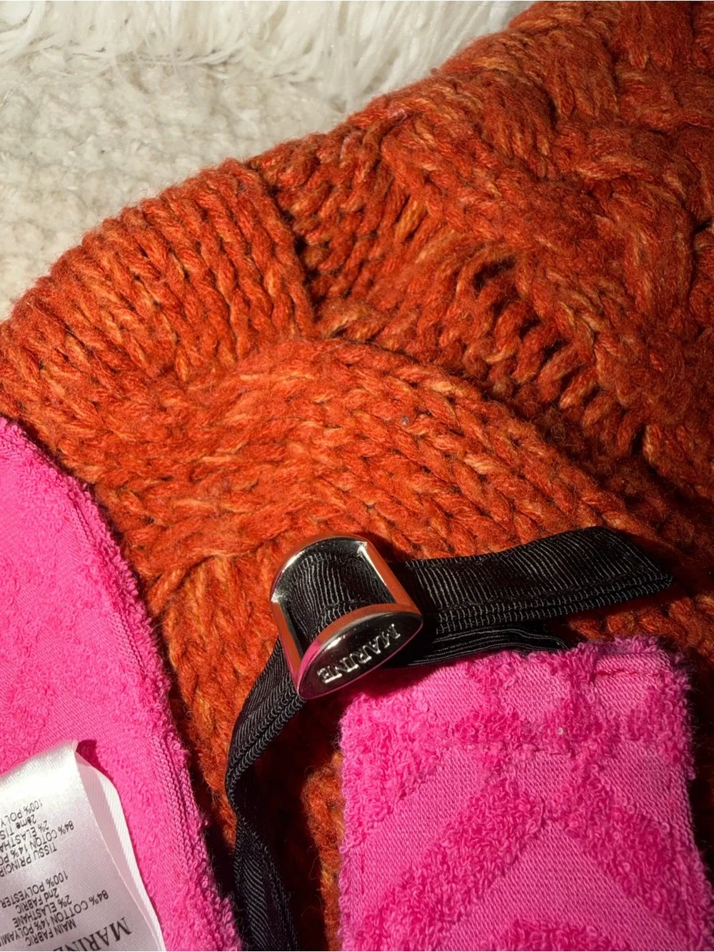 Marine Serre Hot Pink Terry Visor with Logo Patch